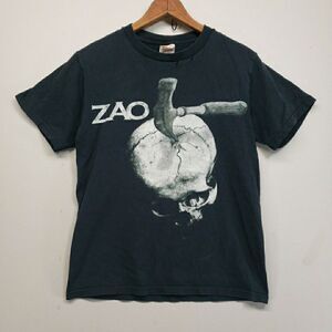 VTG Zao Band Shirt Small Black Y2K Metalcore Skull Hammer S